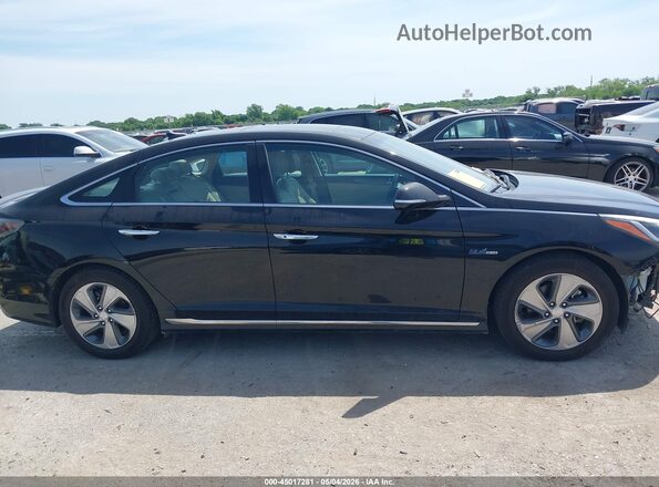 KMHE34L33HA067624 2017 HYUNDAI SONATA HYBRID Black Vista interior trasera