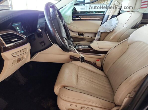 KMHG34JA6HU026221 2017 GENESIS G90 Black Vista interior delantera