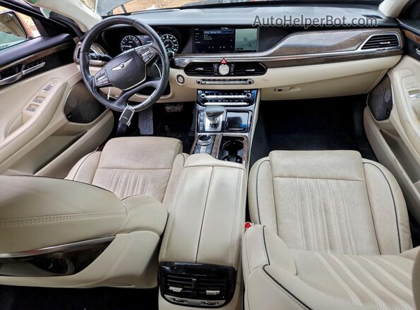 KMHG34JAXHU026688 2017 GENESIS G90 Brown Вид панелі приладів