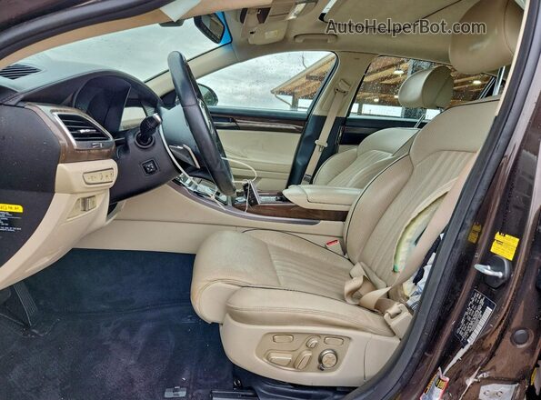 KMHG34JAXHU026688 2017 GENESIS G90 Brown Вид салону спереду