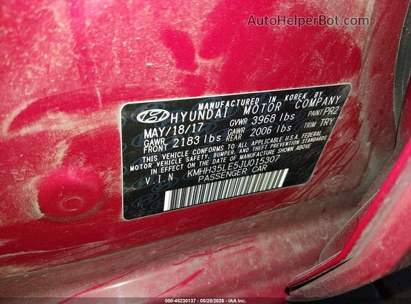 KMHH35LE5JU015307 2018 HYUNDAI ELANTRA GT Красный Вид подкапотного пространства