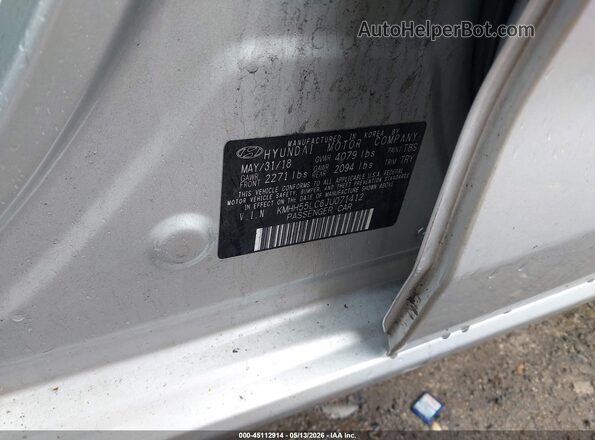 KMHH55LC6JU071412 2018 HYUNDAI ELANTRA GT Silver ძრავის განყოფილების ხედი