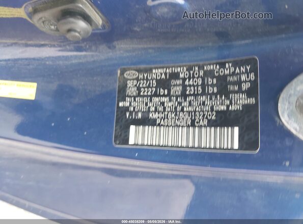 KMHHT6KJ8GU132702 2016 HYUNDAI GENESIS Blue Շարժիչի բաժամունքի տեսք