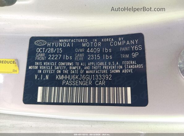 KMHHU6KJ6GU133392 2016 HYUNDAI GENESIS Серебряный Вид подкапотного пространства
