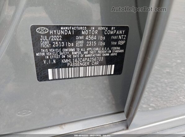 KMHL14JC4PA256703 2023 HYUNDAI SONATA Gray ძრავის განყოფილების ხედი