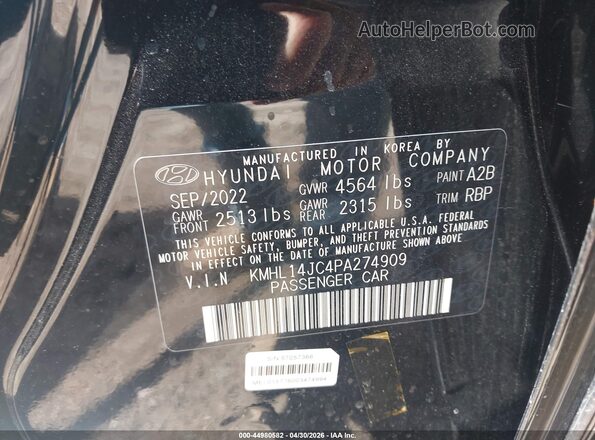 KMHL14JC4PA274909 2023 HYUNDAI SONATA Black Շարժիչի բաժամունքի տեսք