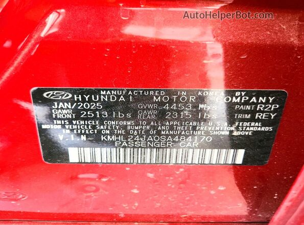 KMHL24JA0SA484170 2025 HYUNDAI SONATA Burgundy 