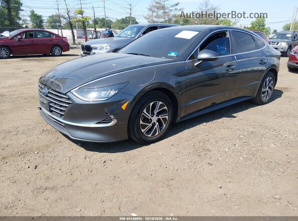 KMHL24JJ2LA009752 2020 HYUNDAI SONATA HYBRID Black Առջևի ձախ երեք քառորդ տեսարան
