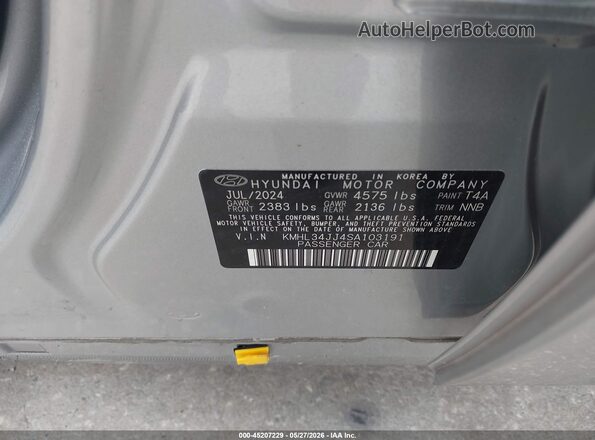 KMHL34JJ4SA103191 2025 HYUNDAI SONATA HYBRID Silver Շարժիչի բաժամունքի տեսք