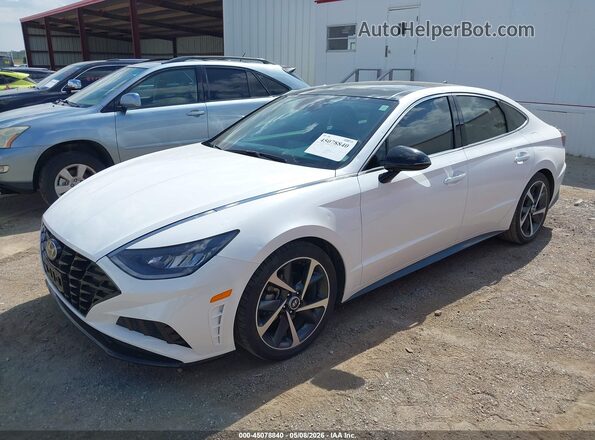 KMHL44J22NA235859 2022 HYUNDAI SONATA White Vista tres cuartos delantera izquierda