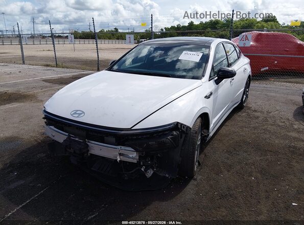 KMHL54JC3RA411829 2024 HYUNDAI SONATA White წინა მარცხენა ხედი სამი მეოთხედიდან