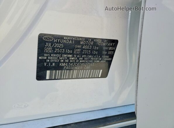 KMHL54JC4TA527161 2026 HYUNDAI SONATA White 