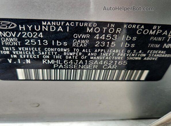 KMHL64JA1SA462165 2025 HYUNDAI SONATA Silver 