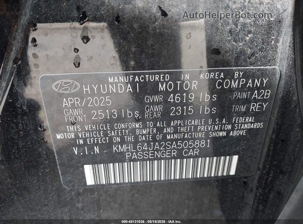 KMHL64JA2SA505881 2025 HYUNDAI SONATA Black Widok komory silnika