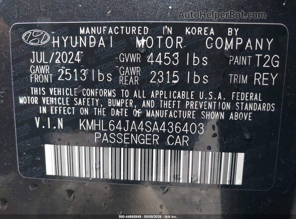 KMHL64JA4SA436403 2025 HYUNDAI SONATA Gray 