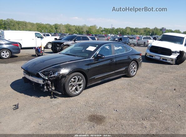 KMHL64JA6PA269405 2023 HYUNDAI SONATA Black წინა მარცხენა ხედი სამი მეოთხედიდან
