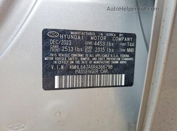 KMHL64JA6RA366798 2024 HYUNDAI SONATA Silver 