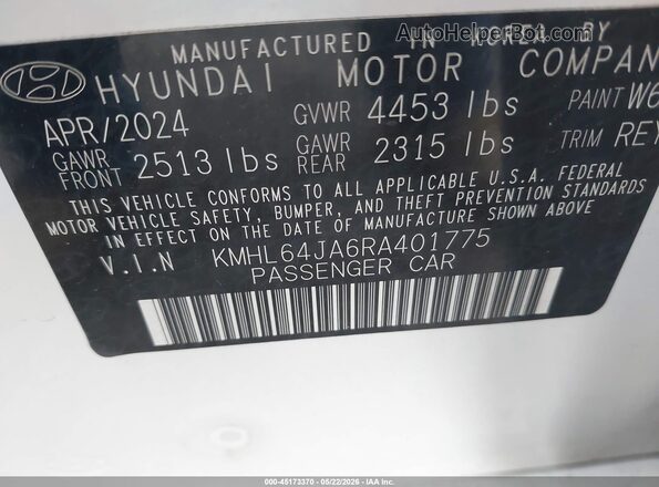 KMHL64JA6RA401775 2024 HYUNDAI SONATA White Շարժիչի բաժամունքի տեսք