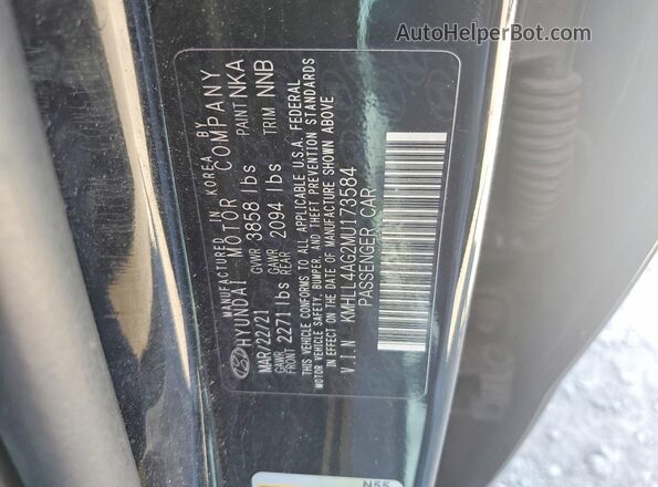KMHLL4AG2MU173584 2021 HYUNDAI ELANTRA Black Widok komory silnika