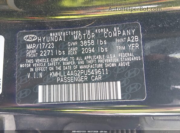 KMHLL4AG2PU549611 2023 HYUNDAI ELANTRA Black Widok komory silnika