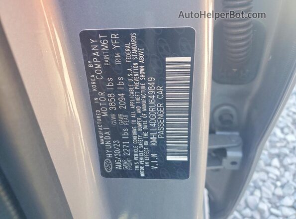 KMHLL4DG0RU649849 2024 HYUNDAI ELANTRA Gray VIN კოდის სტიკერის ხედი