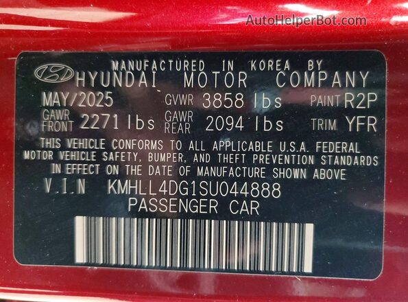 KMHLL4DG1SU044888 2025 HYUNDAI ELANTRA Red 