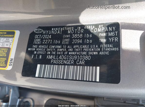 KMHLL4DG1SU910380 2025 HYUNDAI ELANTRA Silver Vista del compartimento del motor