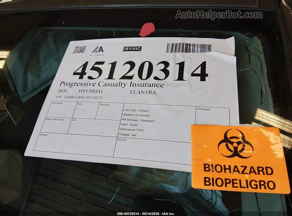 KMHLL4DG1TU150372 2026 HYUNDAI ELANTRA Green Widok wnętrza z przodu