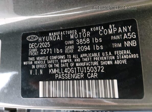 KMHLL4DG1TU150372 2026 HYUNDAI ELANTRA Green Widok komory silnika