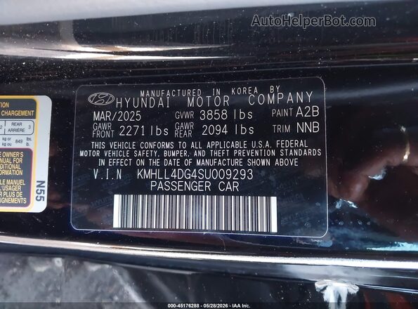 KMHLL4DG4SU009293 2025 HYUNDAI ELANTRA Black Engine compartment view