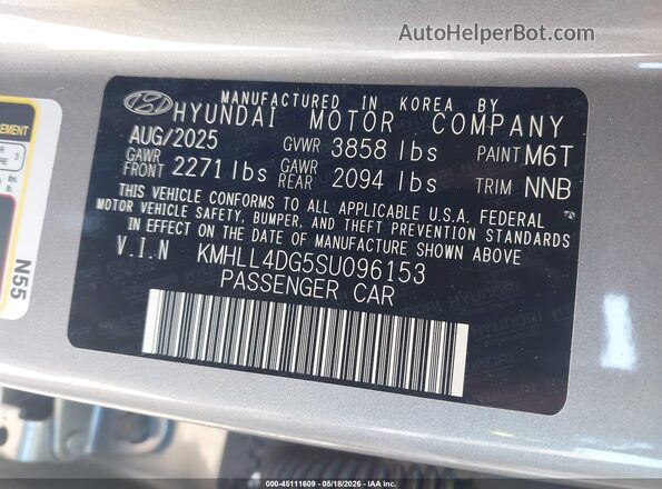 KMHLL4DG5SU096153 2025 HYUNDAI ELANTRA Silver Widok komory silnika