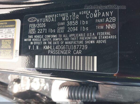 KMHLL4DG6TU187739 2026 HYUNDAI ELANTRA Черный Вид подкапотного пространства