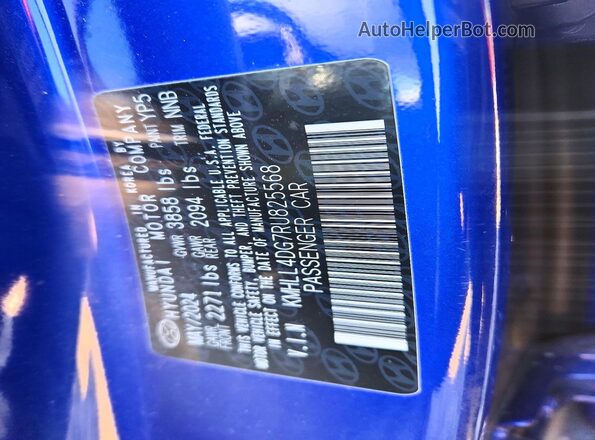 KMHLL4DG7RU825568 2024 HYUNDAI ELANTRA Blue Вид наклейки з VIN-кодом
