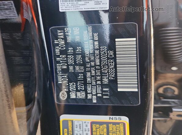 KMHLL4DG7SU002533 2025 HYUNDAI ELANTRA Black Շարժիչի բաժամունքի տեսք