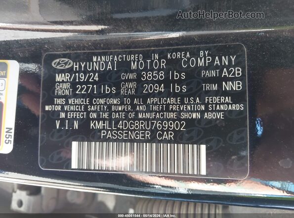 KMHLL4DG8RU769902 2024 HYUNDAI ELANTRA Черный Вид подкапотного пространства