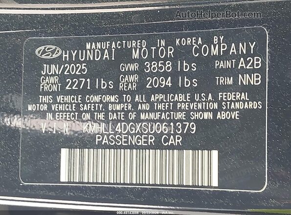 KMHLL4DGXSU061379 2025 HYUNDAI ELANTRA Black Вид підкапотного простору