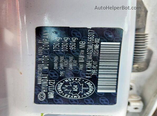 KMHLM4AG3MU166317 2021 HYUNDAI ELANTRA White 