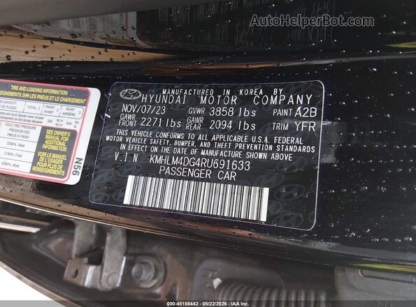 KMHLM4DG4RU691633 2024 HYUNDAI ELANTRA Black Вид підкапотного простору