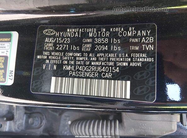 KMHLP4DG2RU640154 2024 HYUNDAI ELANTRA Черный Вид подкапотного пространства