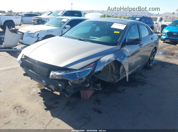 KMHLR4AF0MU179941 2021 HYUNDAI ELANTRA Gray Առջևի ձախ երեք քառորդ տեսարան