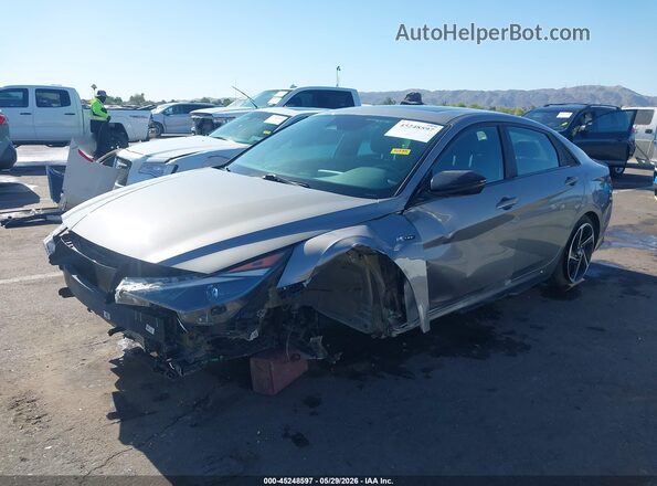 KMHLR4AF0MU179941 2021 HYUNDAI ELANTRA Gray Դիմացի տեսք