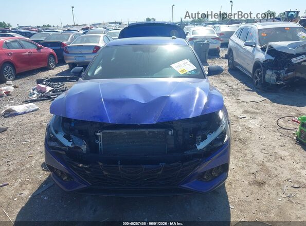 KMHLR4AF0PU489611 2023 HYUNDAI ELANTRA Blue Вид задньої частини салону