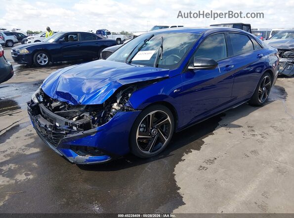 KMHLR4AF2MU118431 2021 HYUNDAI ELANTRA Синий Передняя левая четверть
