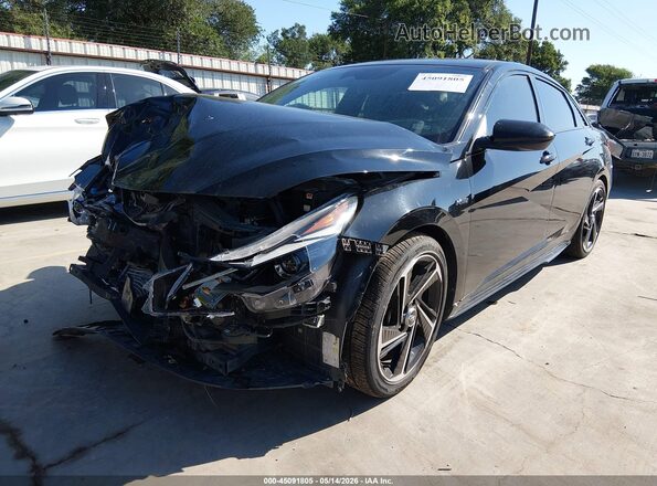 KMHLR4AF2PU392183 2023 HYUNDAI ELANTRA Black Առջևի ձախ երեք քառորդ տեսարան