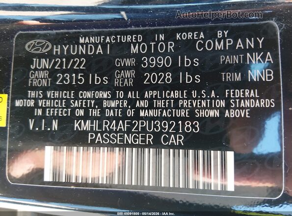 KMHLR4AF2PU392183 2023 HYUNDAI ELANTRA Black Շարժիչի բաժամունքի տեսք