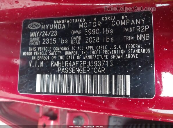 KMHLR4AF2PU593713 2023 HYUNDAI ELANTRA Red 