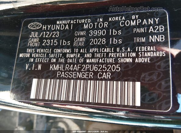 KMHLR4AF2PU625205 2023 HYUNDAI ELANTRA Black Widok komory silnika