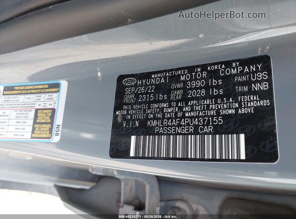 KMHLR4AF4PU437155 2023 HYUNDAI ELANTRA Серый Вид подкапотного пространства