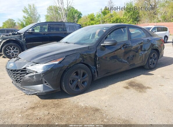KMHLS4AG0MU101060 2021 HYUNDAI ELANTRA Black წინა მარცხენა ხედი სამი მეოთხედიდან