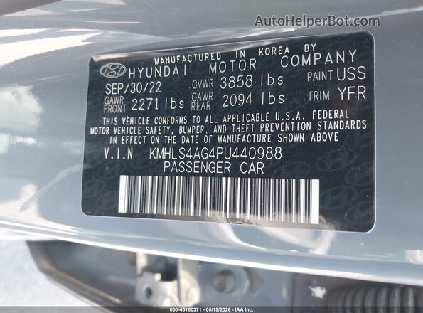 KMHLS4AG4PU440988 2023 HYUNDAI ELANTRA Blue 